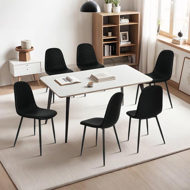 Modern Black Dining Chairs Set of 2, PU Leather Dining Room Chairs - Modern Home & Kitchen