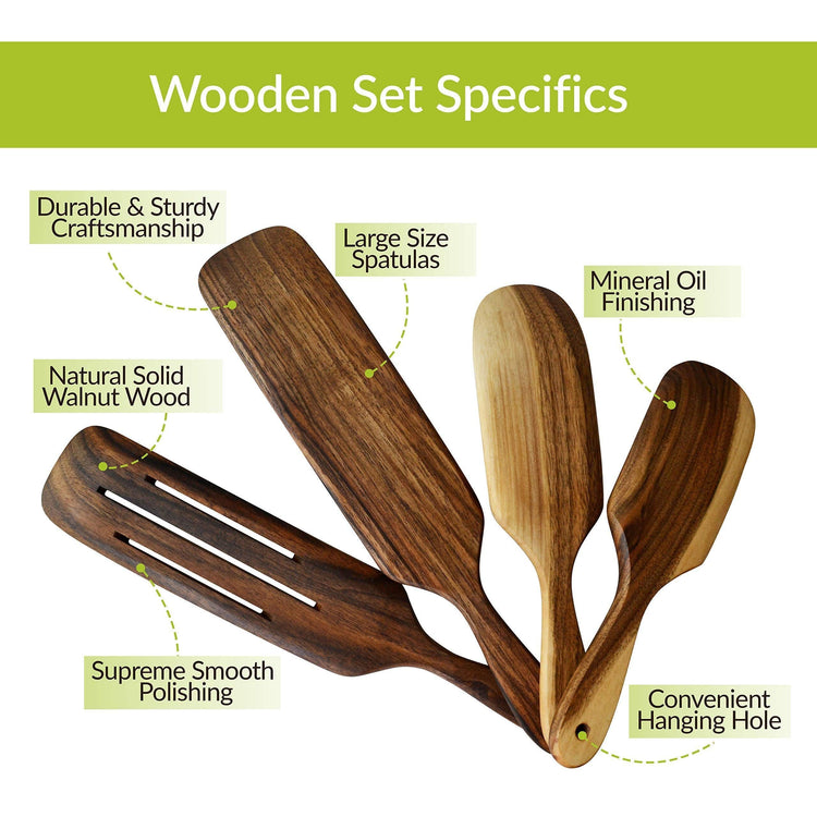 Walnut Wood Wooden Spoons - Modern Home & Kitchen