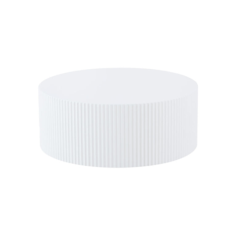 Contemporary Round Coffee Table with Handcrafted Relief - 35.43" - Modern Home & Kitchen