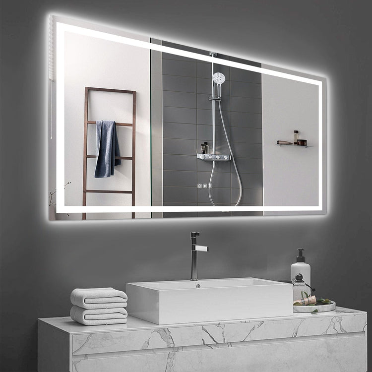 72" x 36" LED Lighted Bathroom Mirror – Anti-Fog, Dimmable, Shatterproof Vanity Mirror - Modern Home & Kitchen