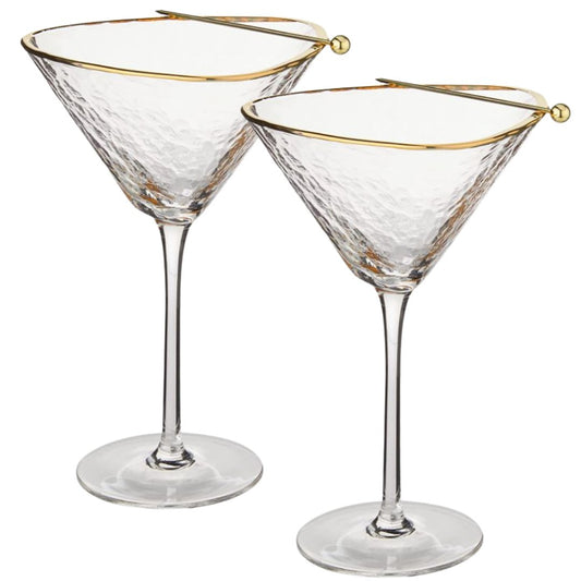 Clear Hammered Cocktail Glasses - Modern Home & Kitchen