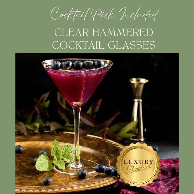 Clear Hammered Cocktail Glasses - Modern Home & Kitchen