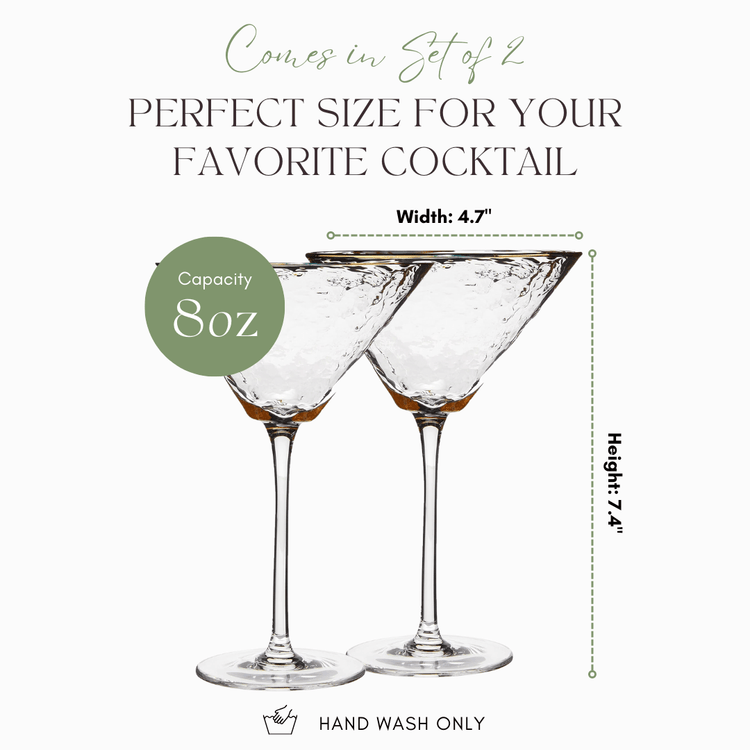 Clear Hammered Cocktail Glasses - Modern Home & Kitchen