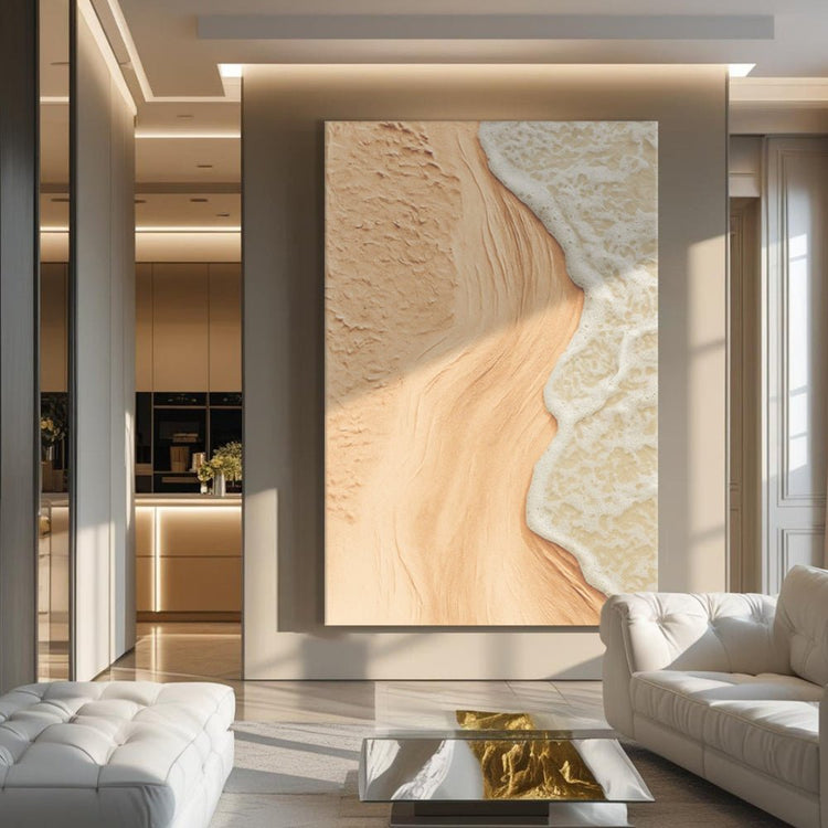 Beige Beach Coastal Wall Art – Serene Coastal Style for Your Home - Modern Home & Kitchen