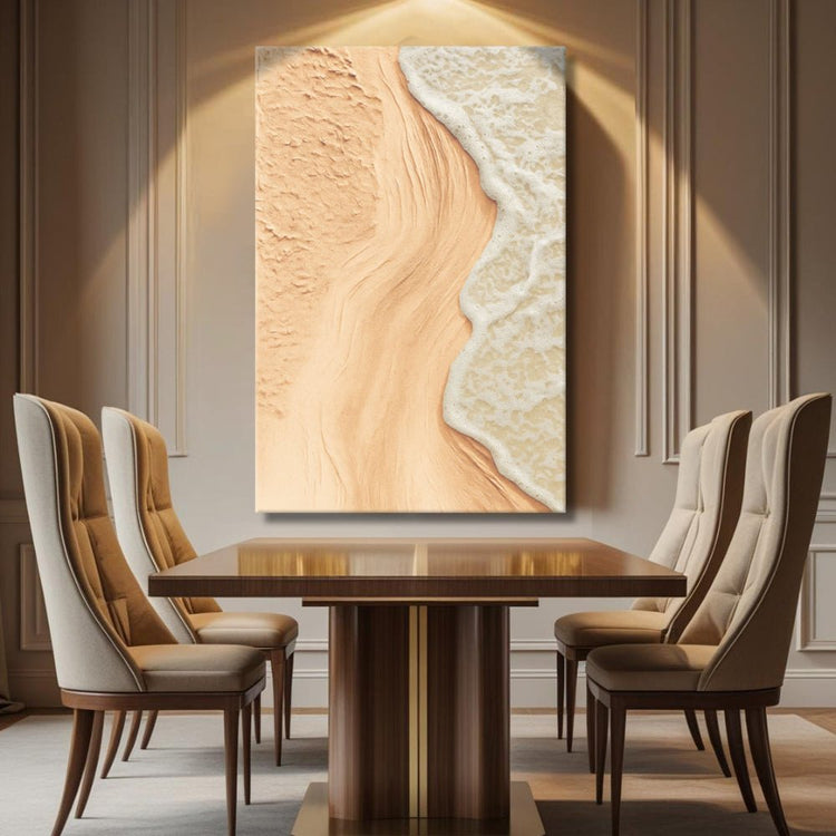 Beige Beach Coastal Wall Art – Serene Coastal Style for Your Home - Modern Home & Kitchen