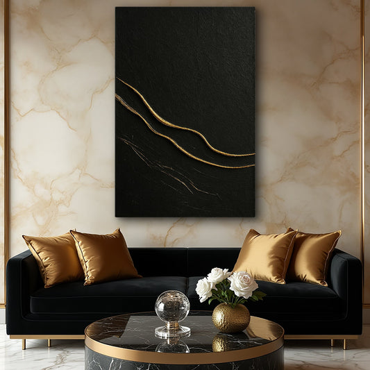 Medium 18x12-inch modern abstract minimalist canvas wall art by Tailored Canvases featuring sleek, contemporary design.