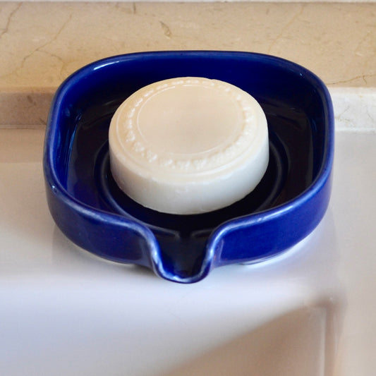 Self-Draining Porcelain Soap Dish - Modern Home & Kitchen