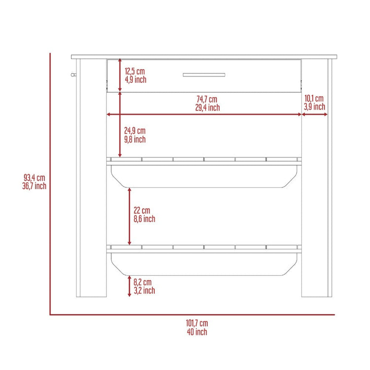 Kitchen Island - 40 Inches - Modern Home & Kitchen