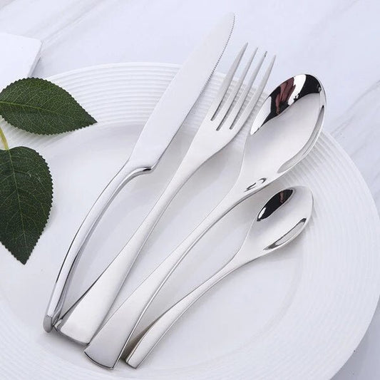 4-Piece Stainless Steel Cutlery Set – Knife, Fork, Spoon & Teaspoon - Modern Home & Kitchen