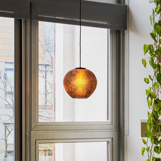 Clear coral-shaped 3D printed pendant light by Wooj Design, featuring a modern AI-designed plug-in pendant lighting fixture.