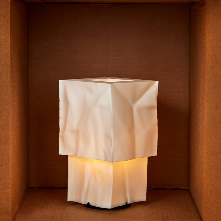 Wooj Design Farolito Lamp, warm ambient modern accent table lamp with soft glowing light and sleek design.