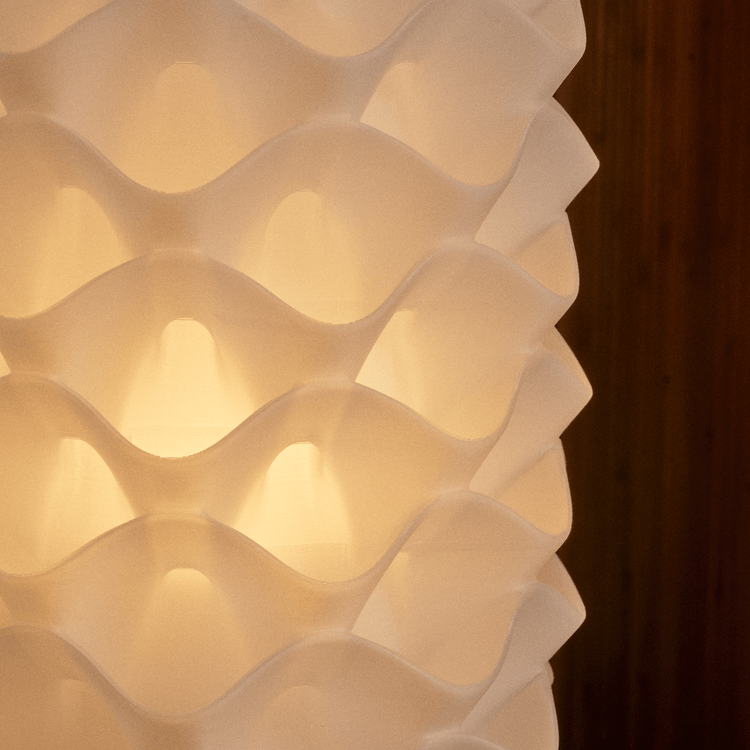 Matte black Lotus Lamp by Wooj Design, contemporary designer lighting with a sleek, modern lamp silhouette.