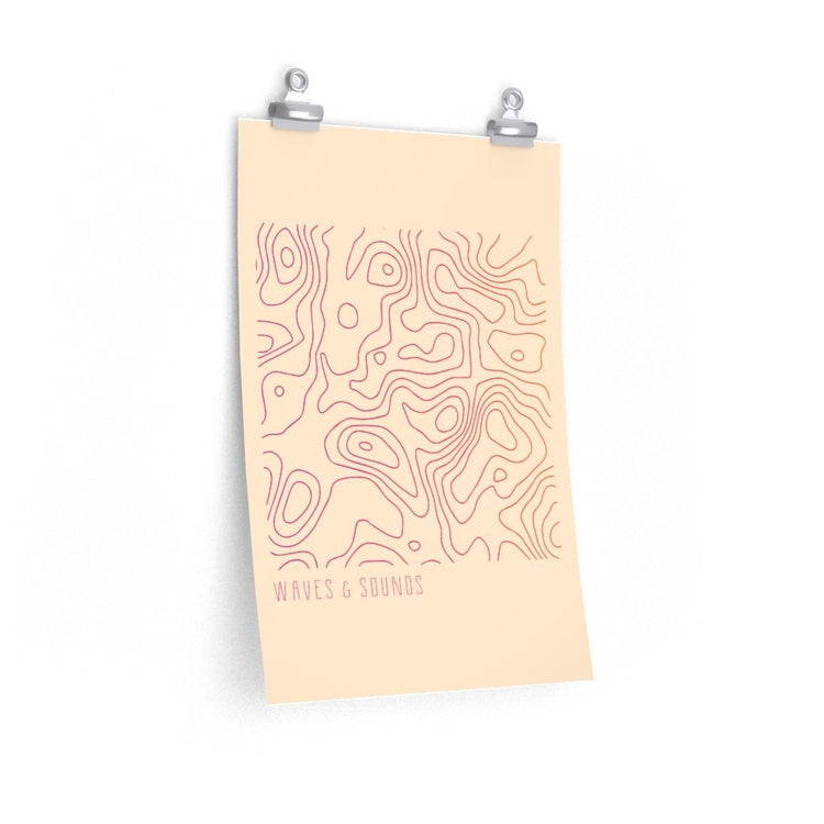 Waves and Sounds Music Poster – Premium Matte Wall Art Print - Modern Home & Kitchen