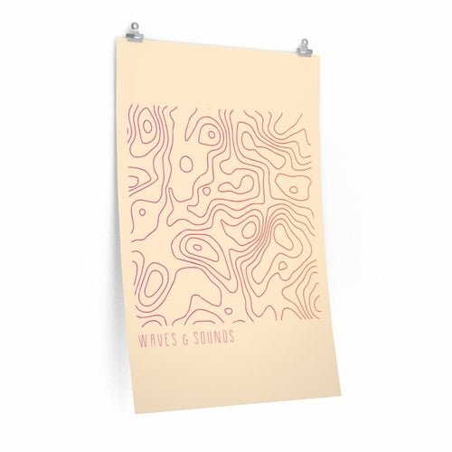 Waves and Sounds Music Poster – Premium Matte Wall Art Print - Modern Home & Kitchen