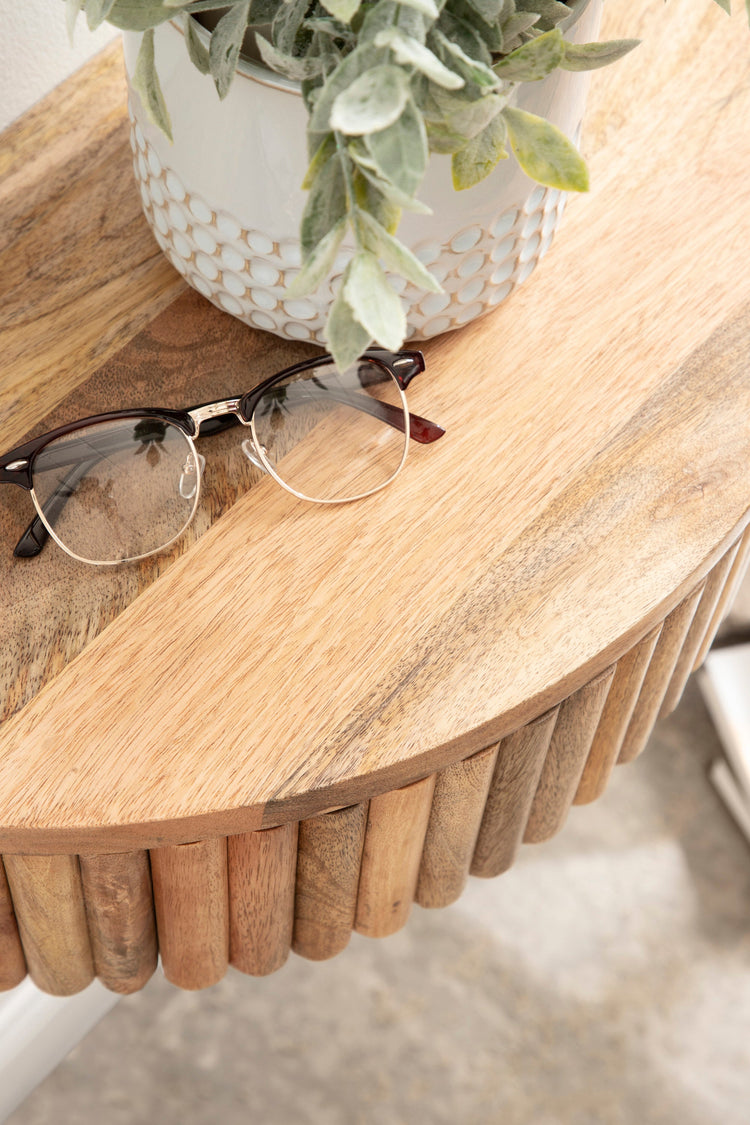Reid Ribbed Floating Side Table | Modern Wall Mounted Bedside Table Decor
