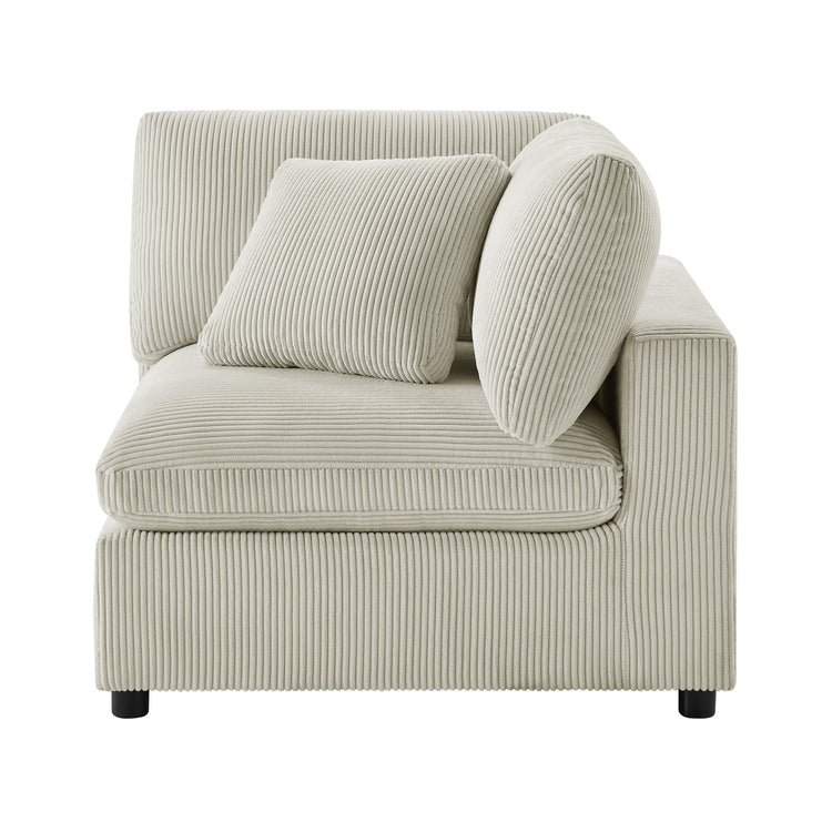 Beige Chelsea Modular Chofa Sofa by HouseOfZazla, 3-piece plush sectional with soft cushions and modern design.