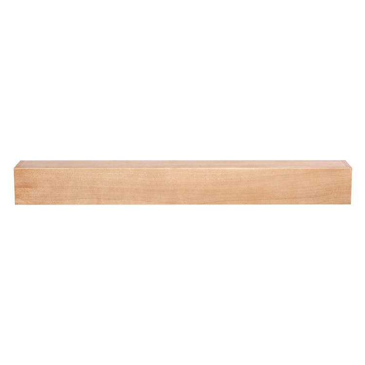 Farmhouse poplar wood floating fireplace mantel by Dogberrycollections, showcasing a rustic, natural wood design with a smooth finish.