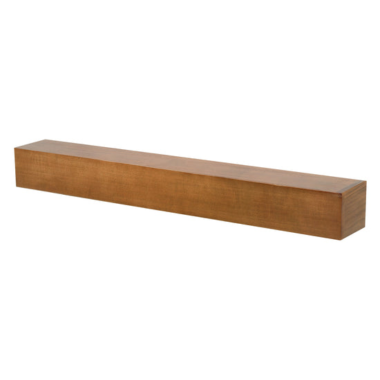 Farmhouse poplar wood floating fireplace mantel by Dogberrycollections, showcasing a sleek, natural wood finish and modern design.