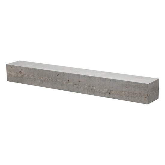 Rustic wooden Barn Beam fireplace mantel shelf by Dogberrycollections showing its sturdy, natural wood finish and classic design.