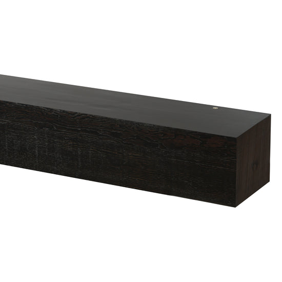 Rustic wooden Barn Beam Fireplace Mantel Shelf by Dogberrycollections, showing the natural wood grain and sturdy construction.