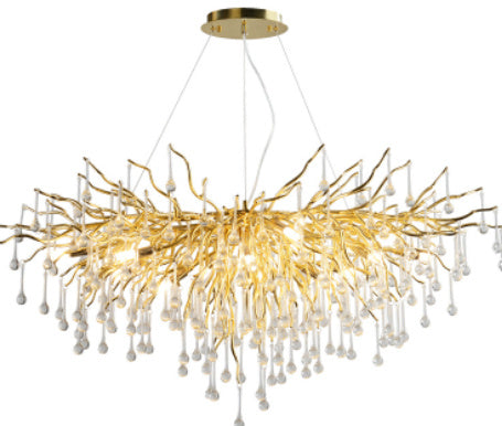 Decorbites Postmodern Light Luxury Chandelier with water drop crystal design, elegant crystal lamp for sophisticated interior lighting
