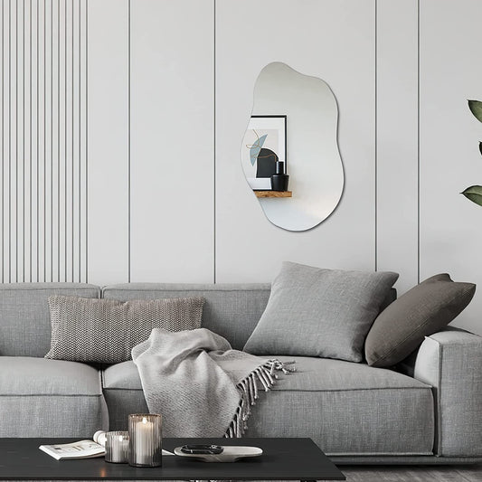 Frameless Irregular Wall Mirror 19.7"x33.5" – Modern Home Decor - Modern Home & Kitchen