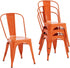 Set of 4 Modern Farmhouse Tolix Metal Chairs – Stackable Waterproof Dining Chairs - Modern Home & Kitchen