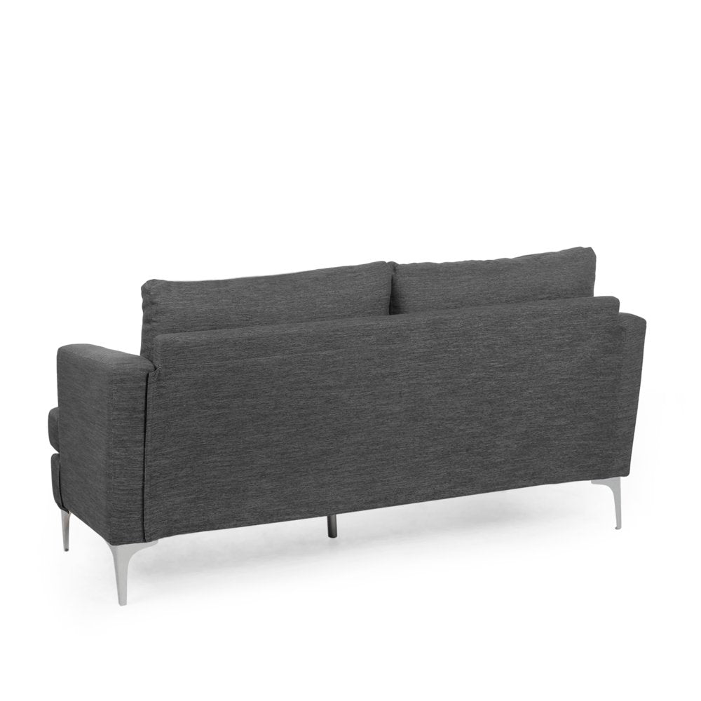 Modern Charcoal and Silver 3-Seater Sofa