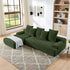 Green velvet L-shape modular sectional sofa by Montret with 4 seats, no assembly required, supports up to 900 lbs.