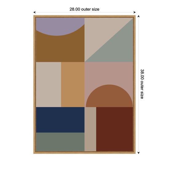 Modern bohemian framed canvas wall art with intricate boho pattern, featuring warm earthy tones and decorative framing.
