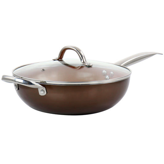 Copper Pan Cooking Excellence - 3.5 Quart Aluminum Nonstick Sauté Pan