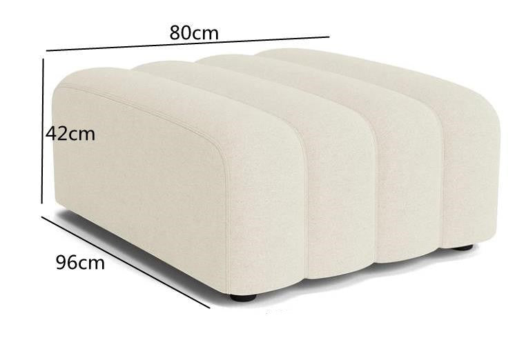 Off white modern curved sofa by FLIPSTYLEZLLC featuring lamb velvet upholstery and a sectional design for stylish living rooms.