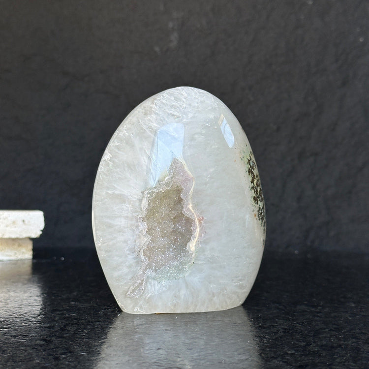 Large Uruguayan Quartz Geode Egg – Polished Statement Crystal Sculpture