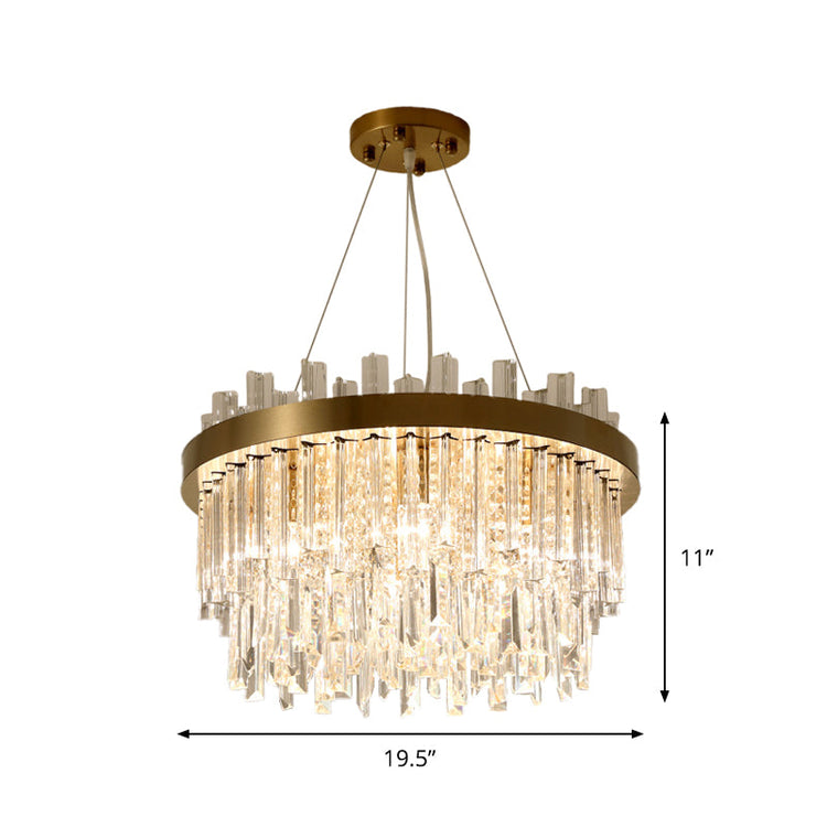 Sophia's Modern Crystal Chandelier by Dlight Decor featuring multiple hanging crystal tiers and a sleek contemporary design.