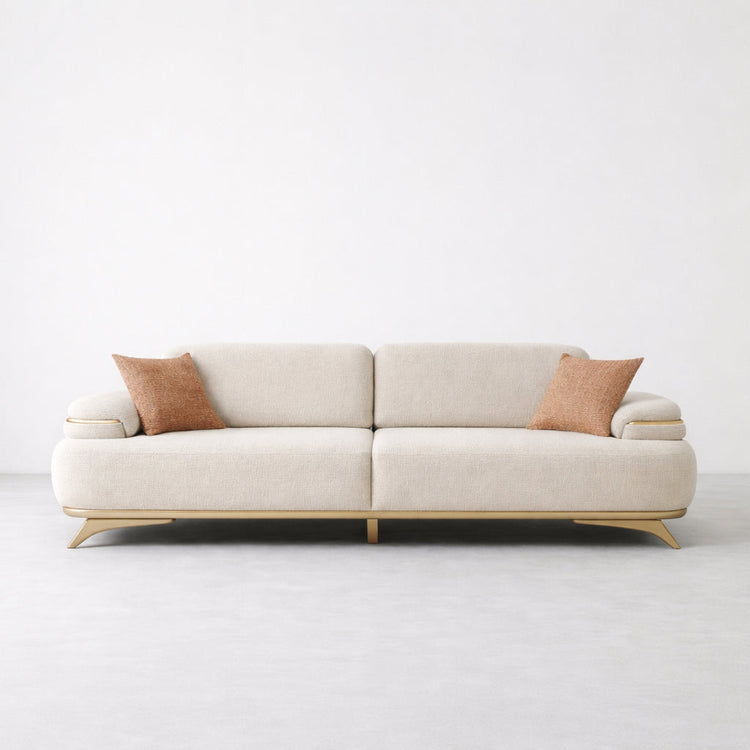 Expandable Sofa — 94” Chenille Three Seater with Adjustable Seat Depth