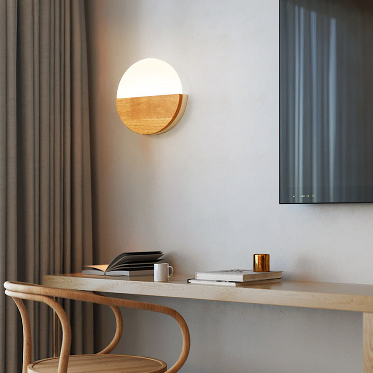 Wooden LED wall lamp by FLIPSTYLEZLLC, modern design ideal for living room, study, or bedroom bedside lighting.