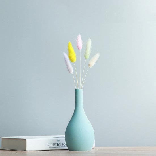 Small ceramic dry vase by FLIPSTYLEZLLC, Nordic-style modern decor for living rooms with flower arrangements.