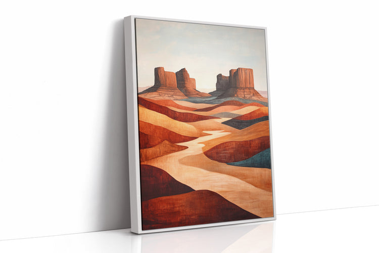 Abstract Desert Butte Canvas – Modern Southwest Wall Art - Modern Home & Kitchen