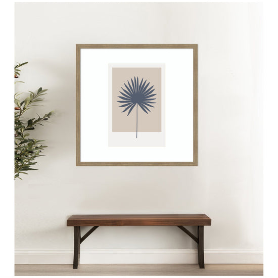 Botanical palm colorblock framed wall art by kateandlaurel, featuring vibrant botanical print in modern colorblock style.