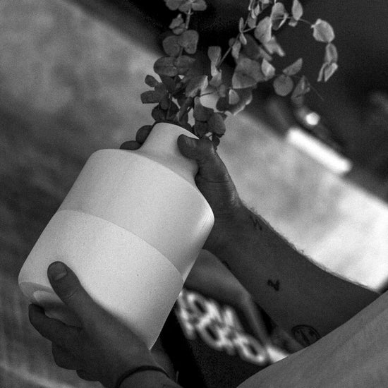 Porto Boutique minimalist ceramic vase with matte finish, modern home decor accent, showcasing smooth surface and elegant design.