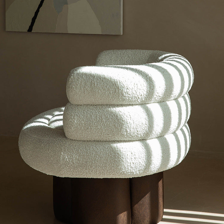 FLIPSTYLEZLLC Sherpa velvet single sofa with ottoman, modern accent lounge chair set in a cozy living room setting.