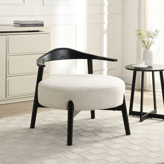 Modern upholstered HouseOfZazla accent armchair with birch wood legs, armless design, perfect for living room seating.