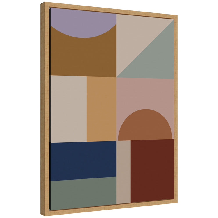 Modern bohemian framed canvas wall art with intricate boho pattern decor in warm tones, by kateandlaurel.