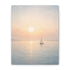 Sailboat sunrise coastal canvas wall art with neutral beach seascape print, featuring a serene maritime scene for coastal decor.