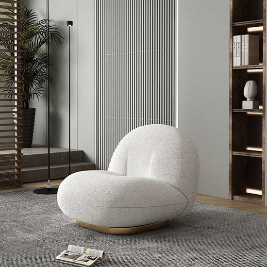 Lamb wool fabric sofa by FLIPSTYLEZLLC featuring a cozy, plush living room couch with a modern design and neutral color.