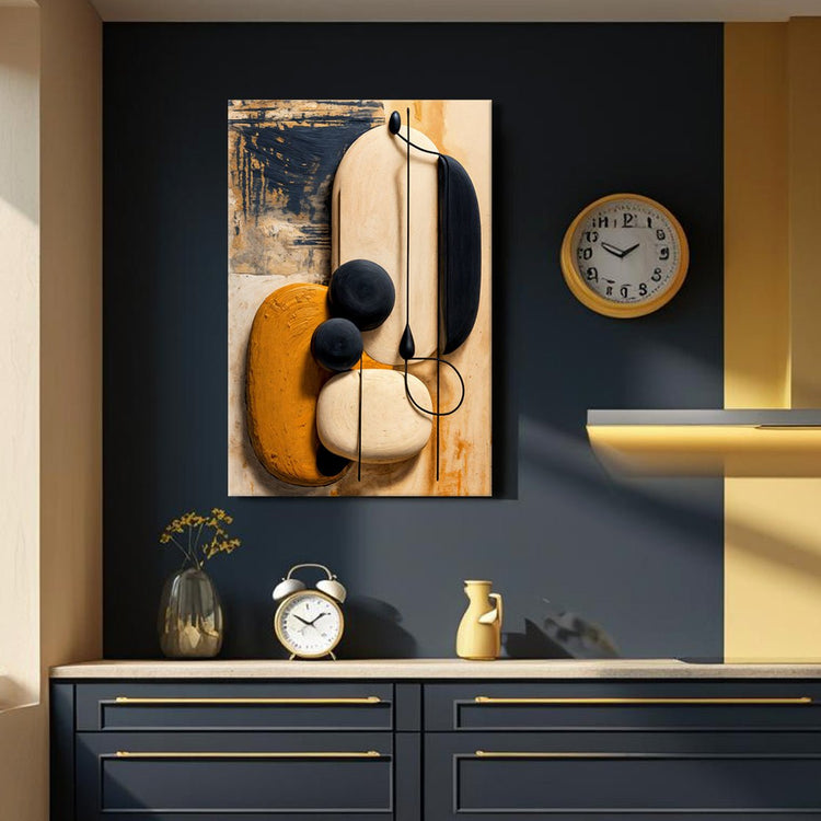 Orange Abstract Harmony Wall Art – Bold, Vibrant, and Modern - Modern Home & Kitchen