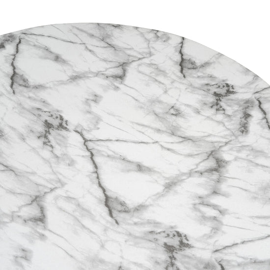 HouseOfZazla MGO Faux Marble Coffee Table, 27.5-inch round, handcrafted indoor and outdoor table with modern faux marble finish.