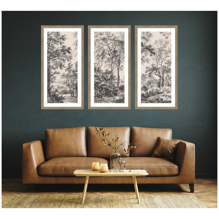 Set of three framed wall art pieces by kateandlaurel featuring Antonie Waterloo landscape scenes, perfect for home decor.