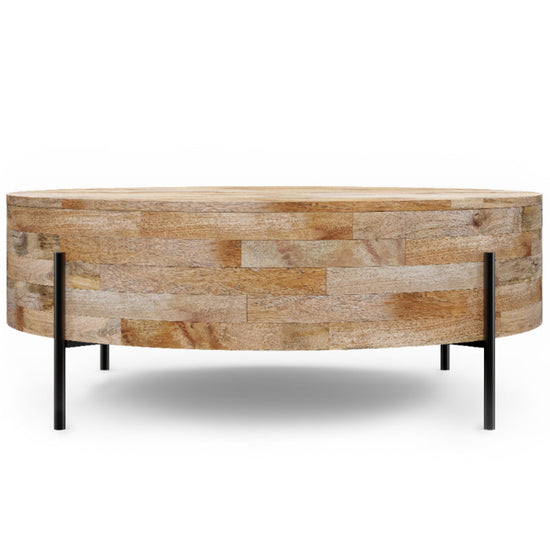 Rayburn Drum Coffee Table - Natural - Modern Home & Kitchen