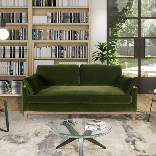 Norbrunn Eco Velvet Lounge Sofa by HouseOfZazla, a sustainable modern velvet couch with plush seating and contemporary design.